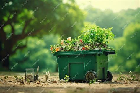 Premium AI Image | Green Garbage Bins for Biodegradable Waste