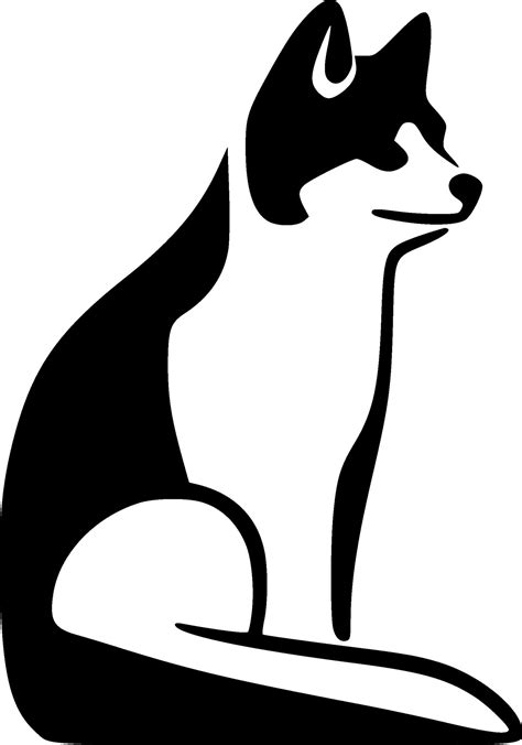 Shiba, Black and White illustration 48215123 Vector Art at Vecteezy