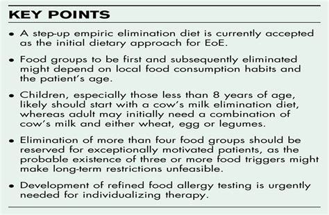 Approaches To Diet Therapy For Eosinophilic Esophagitis Current Opinion In Gastroenterology