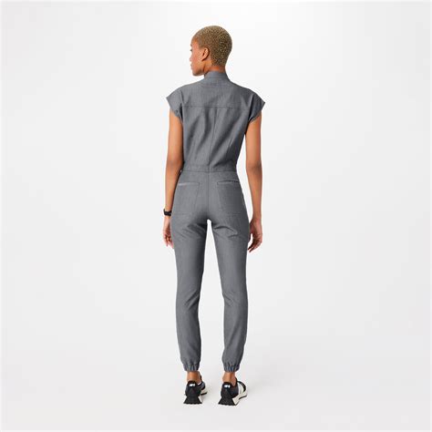 Womens Rafaela Cargo Scrubjumpsuit™ Graphite · Figs