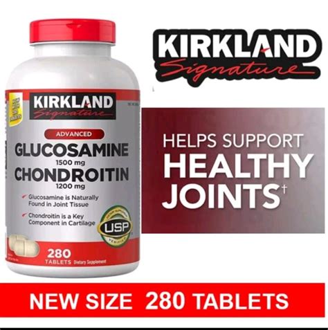 Kirkland Glucosamine Hci 1500mg Chondroitin 1200mg ขนาด 280 เม็ด หมดอายุ 2026 Th