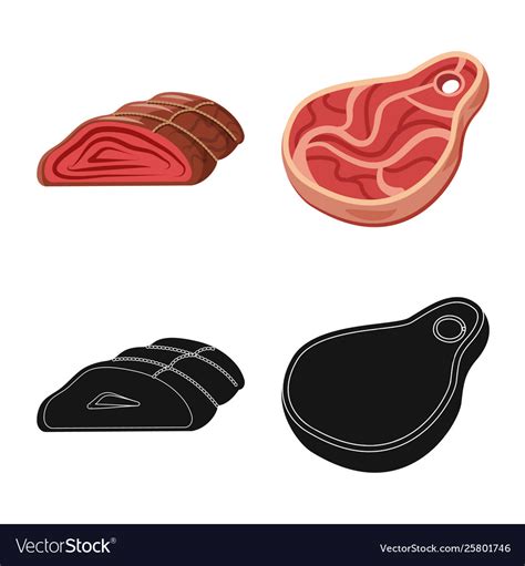 Meat and ham logo set Royalty Free Vector Image