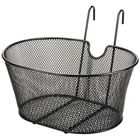 FRONT BICYCLE BASKET - BLACK COLOR – WITH HOOKS