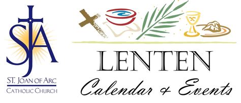 Lenten Calendar - St. Joan of Arc Catholic Church