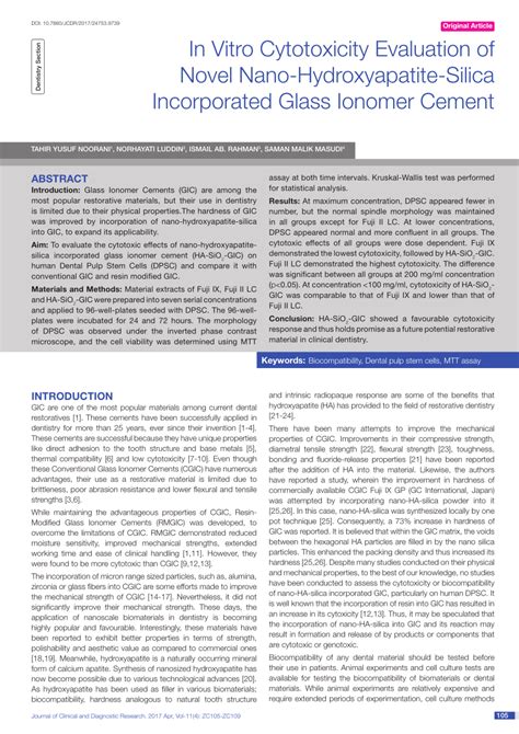 Pdf In Vitro Cytotoxicity Evaluation Of Novel Nano Hydroxyapatite