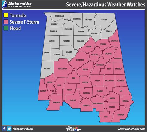 Tornado Watch Canceled A Few Counties Removed From Severe T Storm Watch The Alabama Weather Blog