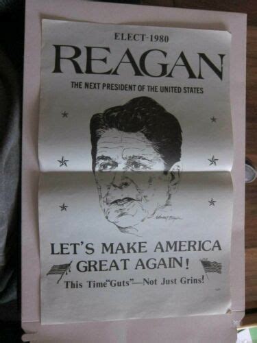 Elect Reagan President Poster Flyer Let S Make America Great