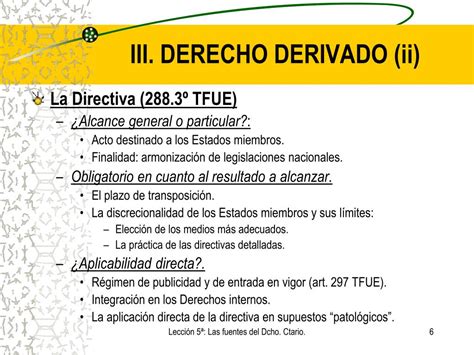 PPT LECCIÓN 5ª LAS FUENTES DEL DERECHO DE LA UE PowerPoint