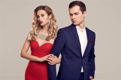 Premium Photo Sensual Beautiful Young Couple Dressed In Formal Clothes