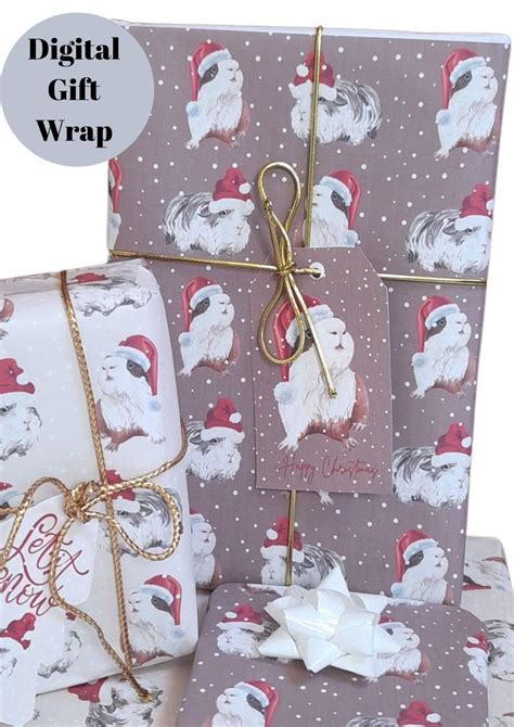 Pin On Digital Christmas Wrapping Paper Guinea Pigs