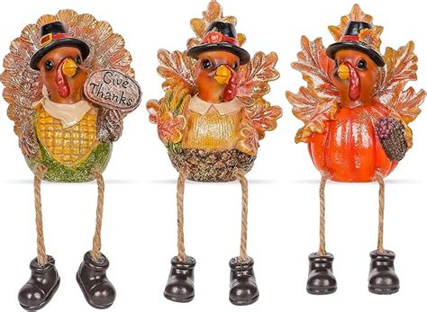 Amazon Anydesign Pcs Thanksgiving Turkey Resin Decor Fall Turkey