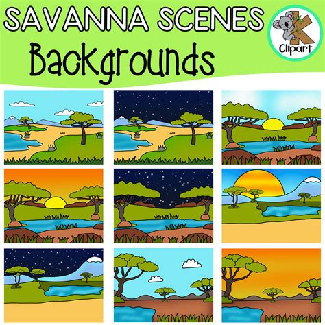 Savanna Background Scenes by K Clipart | Made By Teachers