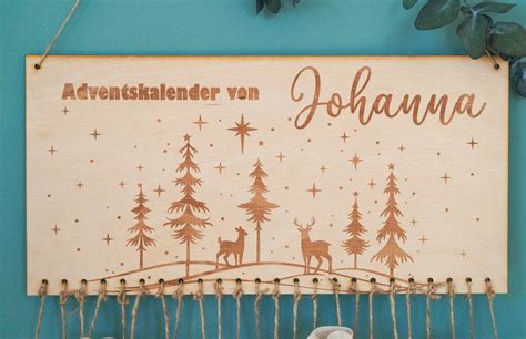 Adventskalender Aus Holz Mit Personalisierung Adventskalender Holz