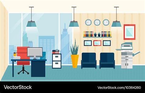 Modern office interior Royalty Free Vector Image