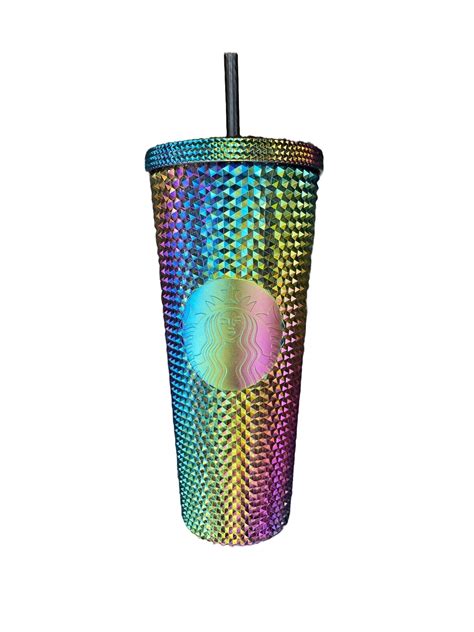 Starbucks Limited Edition Studded Oil Slick Rainbow Iridescent Tumbler