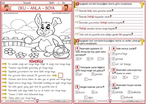 Sinif N K Okudugunu Anlama Etkinlikleri Cok Yonlu Sorular Otosection