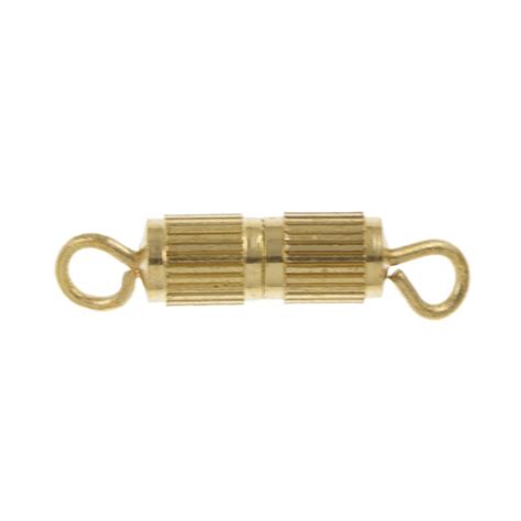 mm ribbed barrel screw clasp gold plated  pieces bea