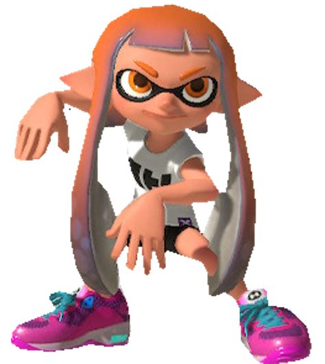 S1 Orange Inkling Girl In The Ready Stance By Transparentjiggly64 On