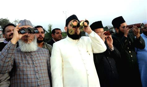 Maulana Khalid Rasheed Firangi Mahali Looks Through His Binoculars To