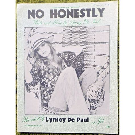 NO HONESTLY LYNSEY DE PAUL 4pgs Piano Vocal Guitar Chords 1974