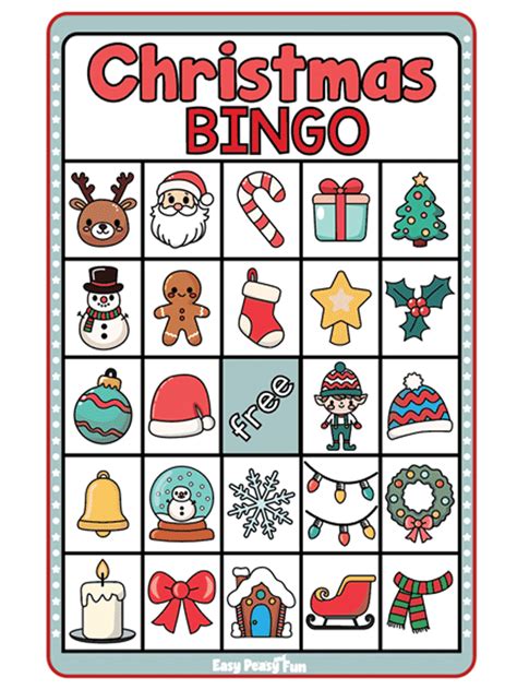 Free Printable Christmas Bingo Cards Easy Peasy And Fun Worksheets Library