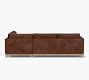 Jake Leather Return Bumper Sectional With Seadrift Wood Base Pottery Barn