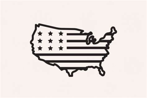 Usa Map with Flag Outline Icon Graphic by sargatal · Creative Fabrica