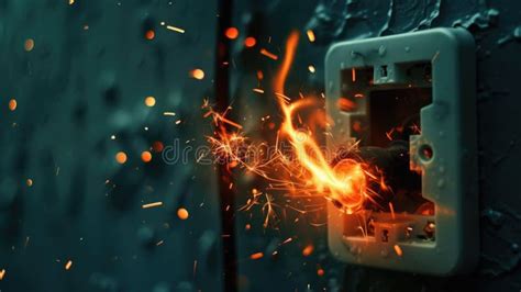 A Close Up View Of A Light Switch With Sparks Shooting Out Ideal For