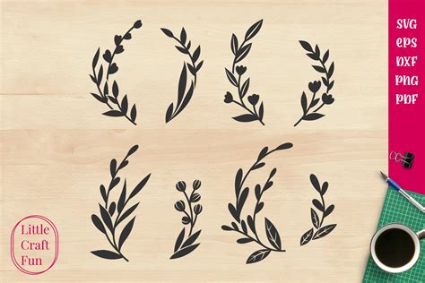 Leaf Frame Monogram Frame Leaves Frames Svg Cut Files