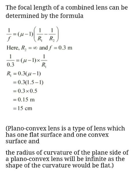 Find The Radius Of Curvature Of The Convex Surface Of A Plane Convex