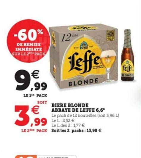 Promo Bière Blonde Abbaye De Leffe 6 6 chez Super U iCatalogue fr