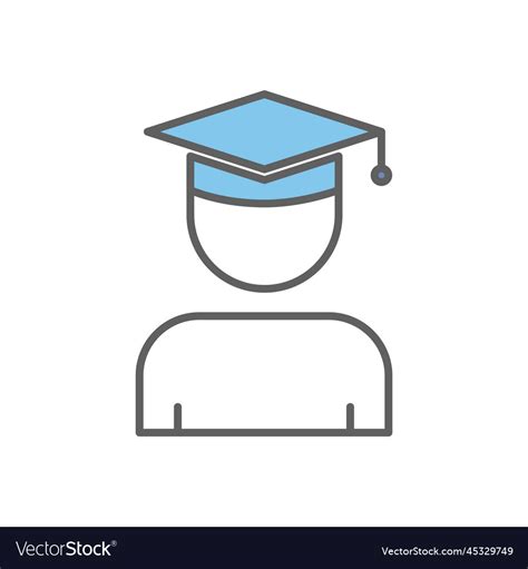 Student icon with graduation cap icon related Vector Image