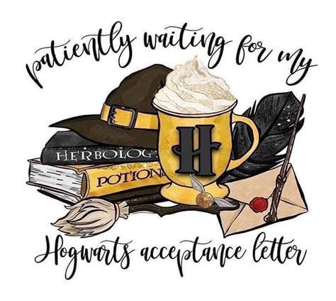 A Cup Of Coffee And Some Books With The Words Harry S Acceptance Letter