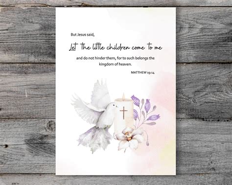 Christian Baptism Card With Bible Verse and Unique Religious Baptism ...