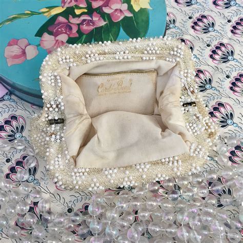 Vintage Corde Bead Clutch Mid Century Handbag Vintage Bridal Clutch