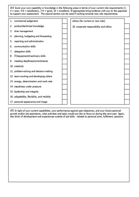 Performance Appraisal Form Template In Word And Pdf Formats Page 3 Of 8