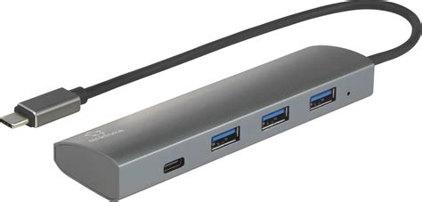 Renkforce 3+1 ports USB 3.1 hub + Pass Through current feed, Aluminium ...