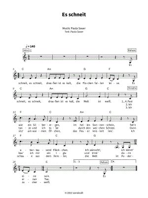 Es Schneit Sheet Music 2 Arrangements Available Instantly Musicnotes