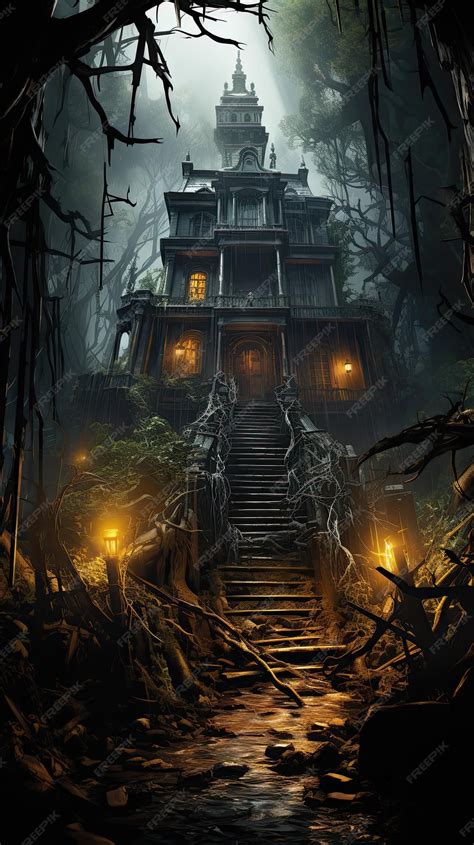 Premium AI Image | Haunted Mansion on Halloween