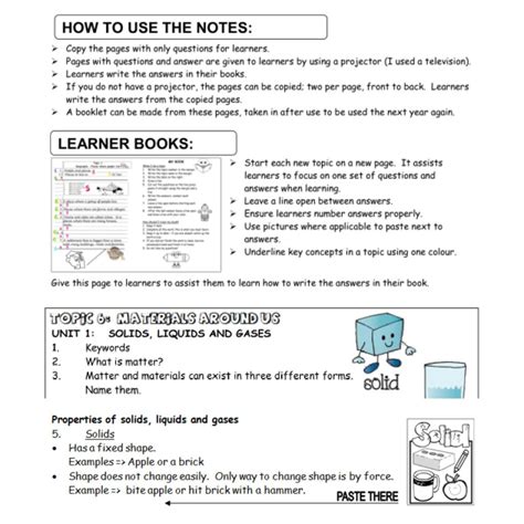 Natural Science Grade 4 Term 2 Worksheets