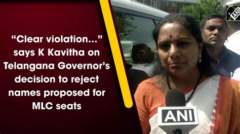 Clear Violation Says K Kavitha On Telangana Governors Decision To