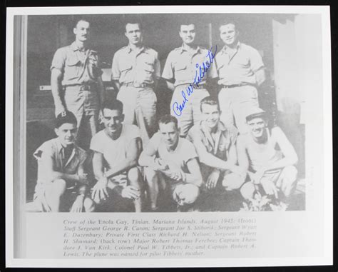 Lot Detail 1945 Paul Tibbets Autographed 8x10 B W Crew Of Enola Gay