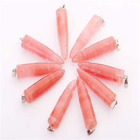 Natural Healing Crystals Pendulum Pendant Natural Stone Bullet Shaped