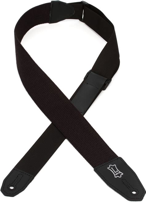 Levys Mrhcblk 2 Wide Cotton Right Height Guitar Strap Black