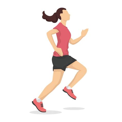 Running woman in modern style vector illustration, healthy person ...