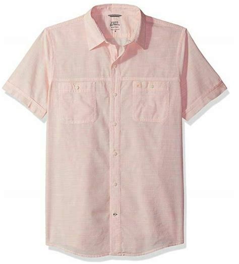 Izod Mens Saltwater Dockside Chambray Short Sleeve Button Down Solid Shirt Izod Buttonfront