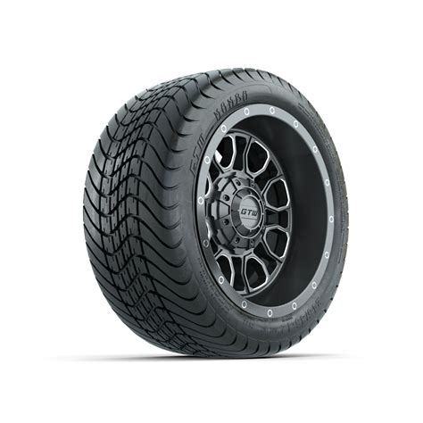 Gtw Volt Gunmetal 12 In Wheels With 21535 12 Mamba Street Tires Set Of 4