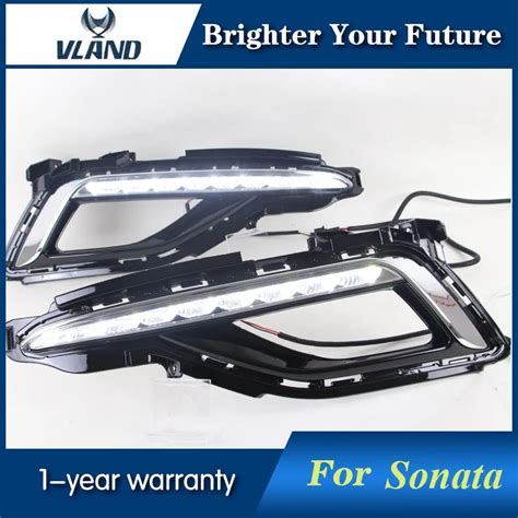 Front Bumper Fog Lamp For Hyundai Sonata 9th 2015 2016 2017 Led Daytime