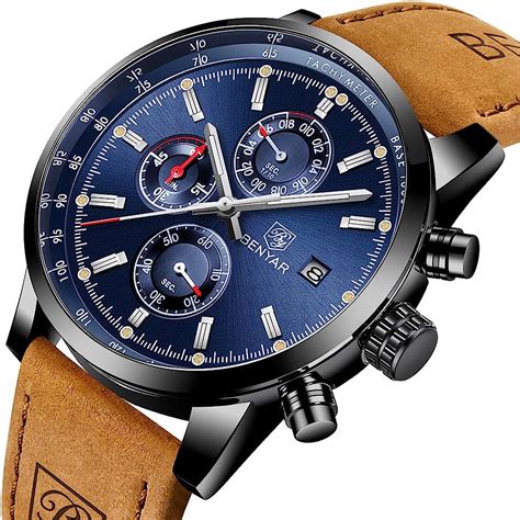 Benyar Montre Homme Montres Etanche Chronographe Lumineuses Classique