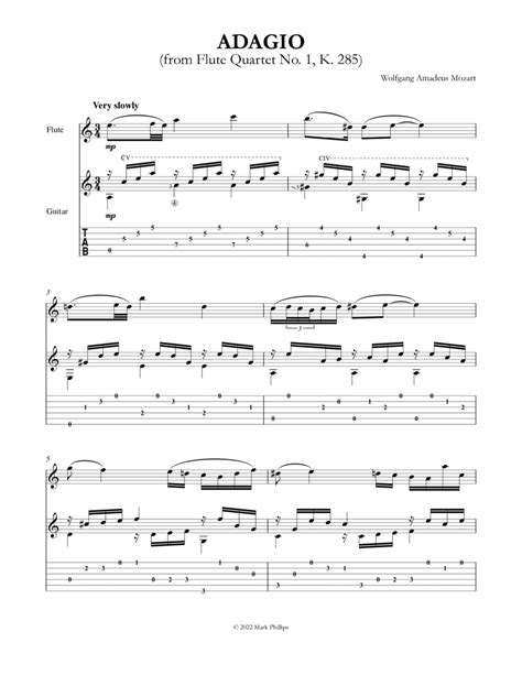 Flute Quartet No 1 Second Movement K 285 Arr Mark Phillips